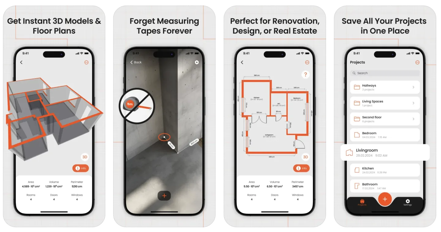 3D Room Scanner & Floor Plan (iOS) app listing screenshot