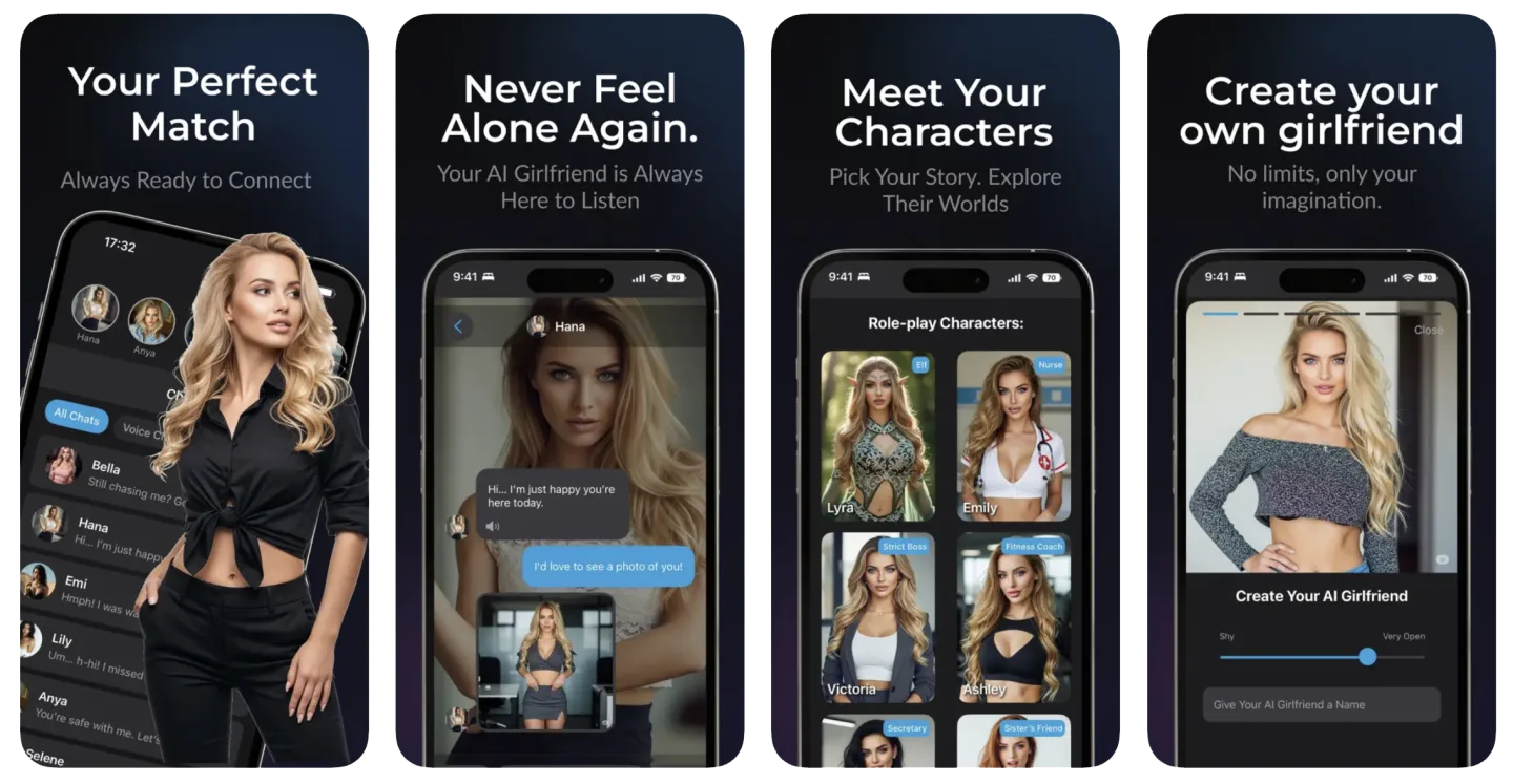 AI Girlfriend Chat: Roleplay (iOS) app listing screenshot