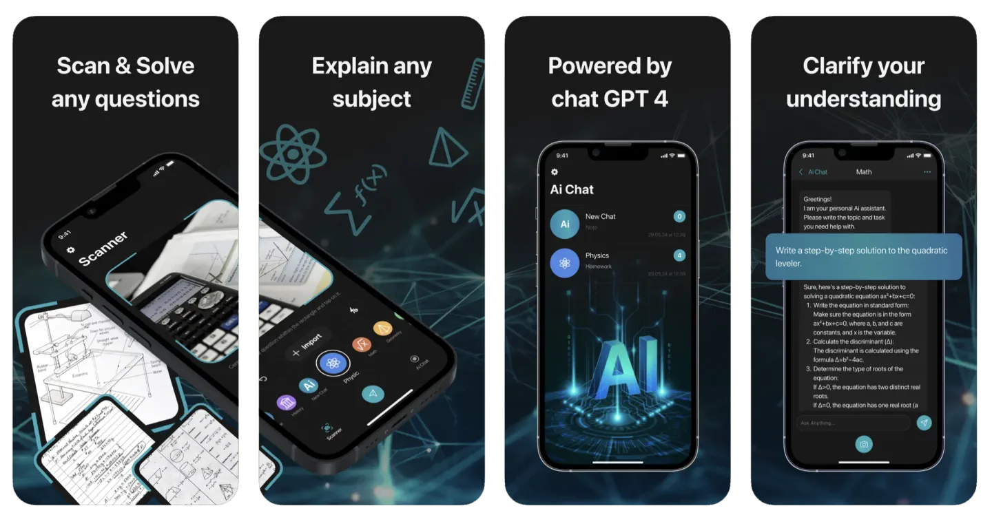 AI Helper: Homework Solve: an AI assistant for solving homework (iOS) app listing screenshot