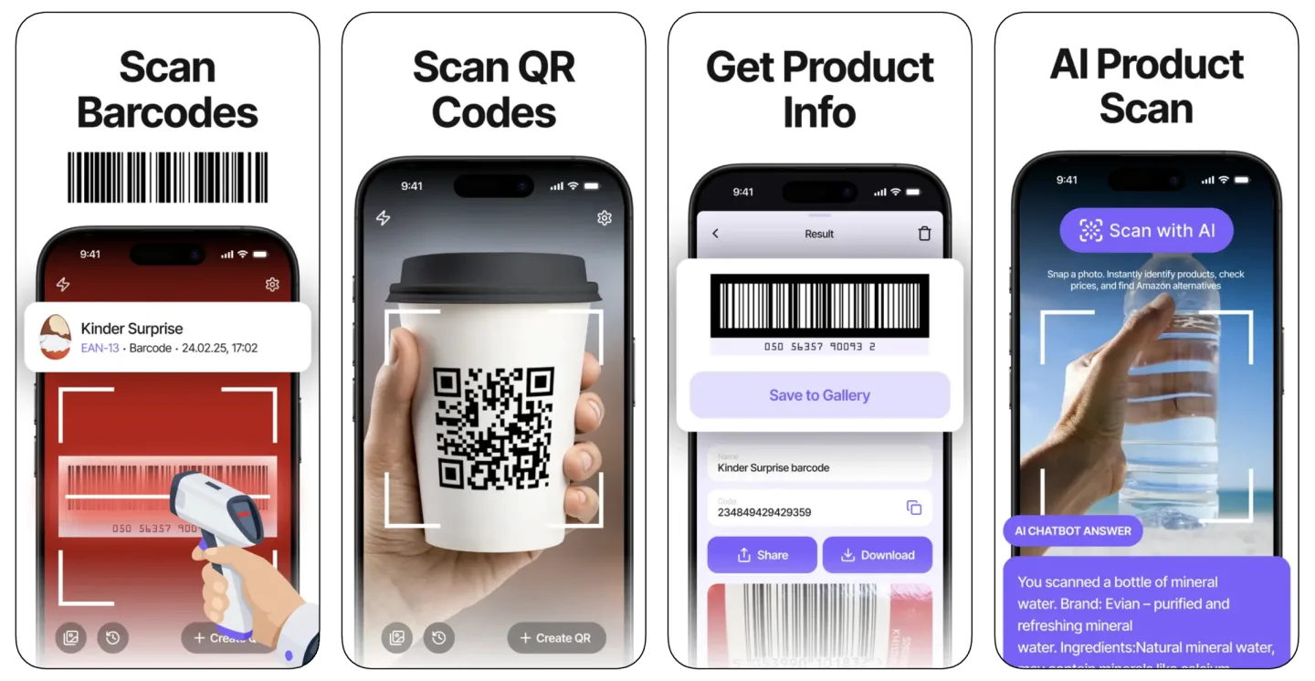Barcode Scanner, QR Reader (iOS) app listing screenshot