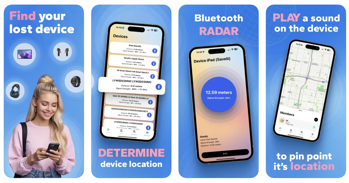 Bluetooth Devices & Air Finder: a Bluetooth device tracker (iOS) app listing screenshot