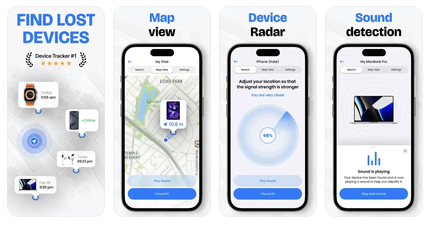 Bluetooth Finder, Scanner App: a Bluetooth device tracker (iOS) app listing screenshot