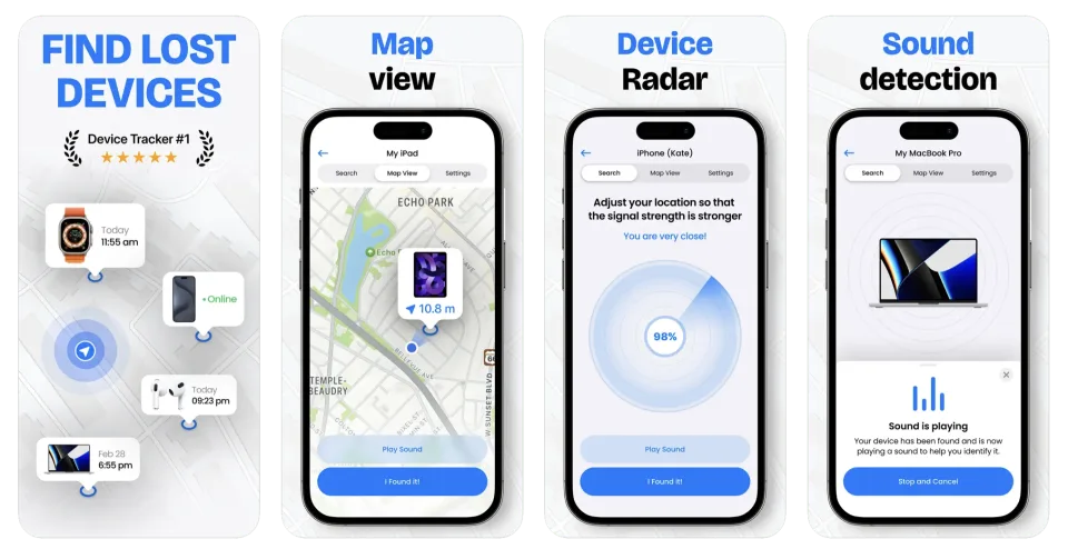 Bluetooth Finder, Scanner App: a Bluetooth device tracker (iOS) app listing thumbnail