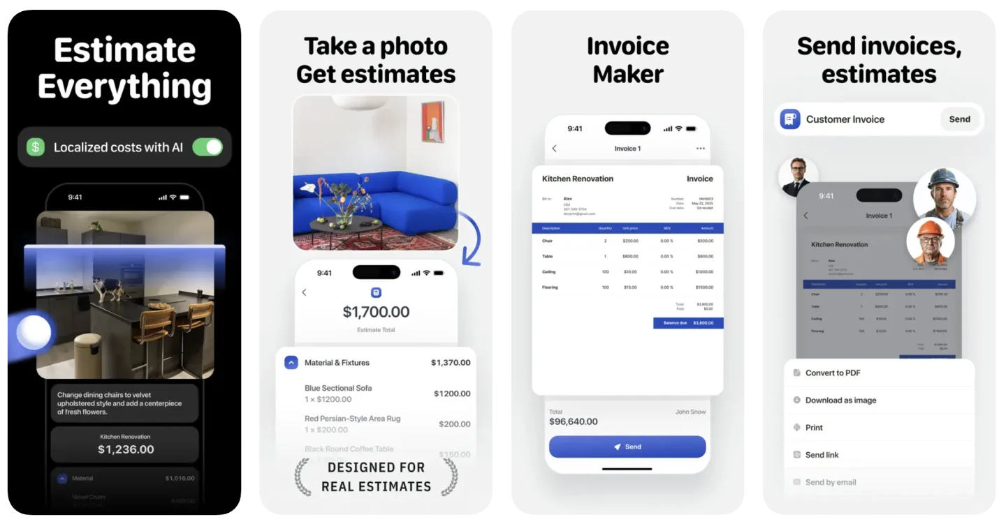 Cost Estimator▸Estimate Maker (iOS) app listing screenshot