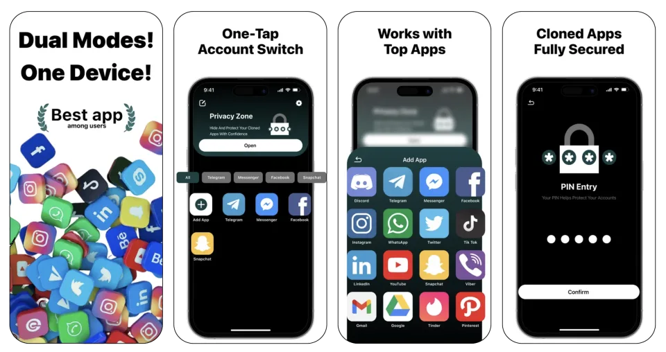 Dual Space / Multiple Accounts (iOS) app listing thumbnail