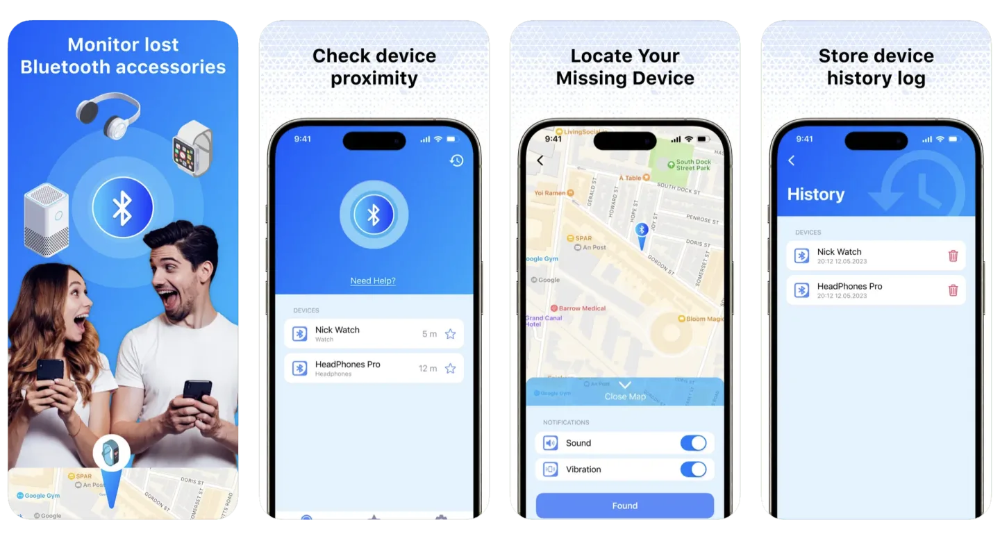 Find My: Air Headphone Phone: a Bluetooth device tracker (iOS) app listing screenshot