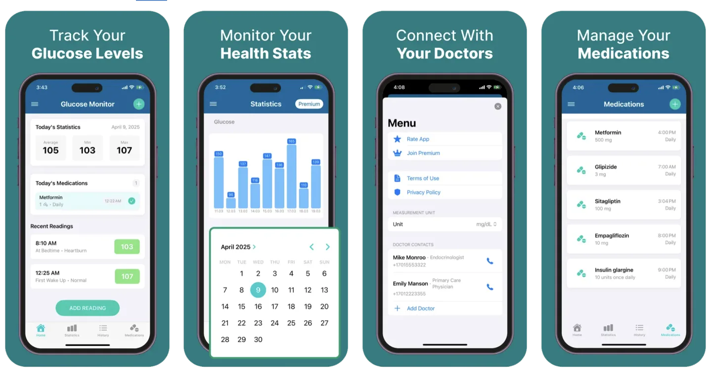 Blood Glucose Monitor: Glum (iOS) app listing screenshot