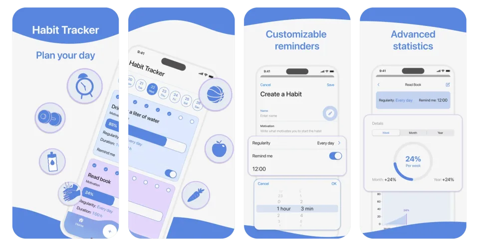 Habit Tracker & Daily Planner: a habit tracker and planner (iOS) app listing thumbnail