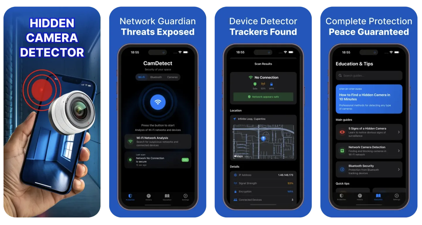 Hidden Camera Detector Spy App (iOS) app listing screenshot