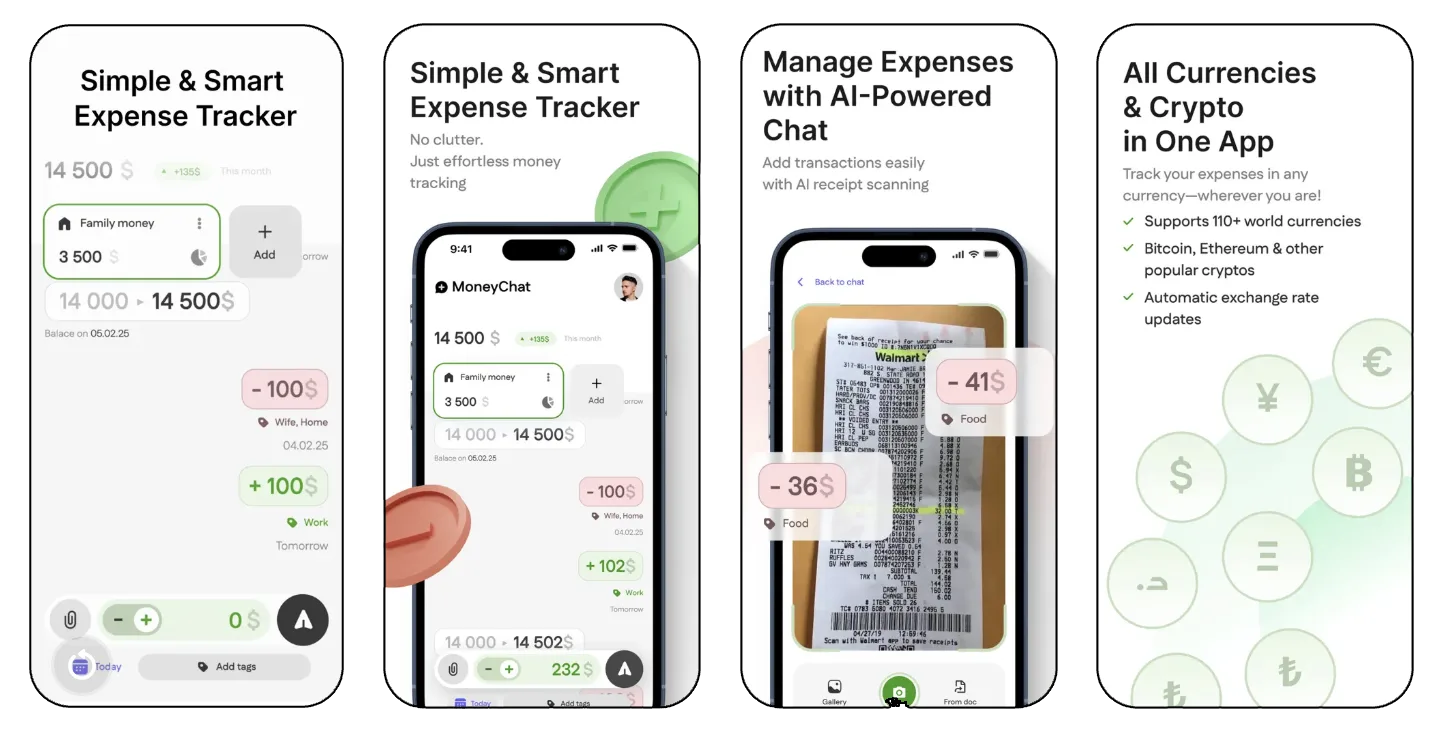 MoneyChat - budget tracker app: AI-Powered budget tracking app (iOS, Android) app listing screenshot