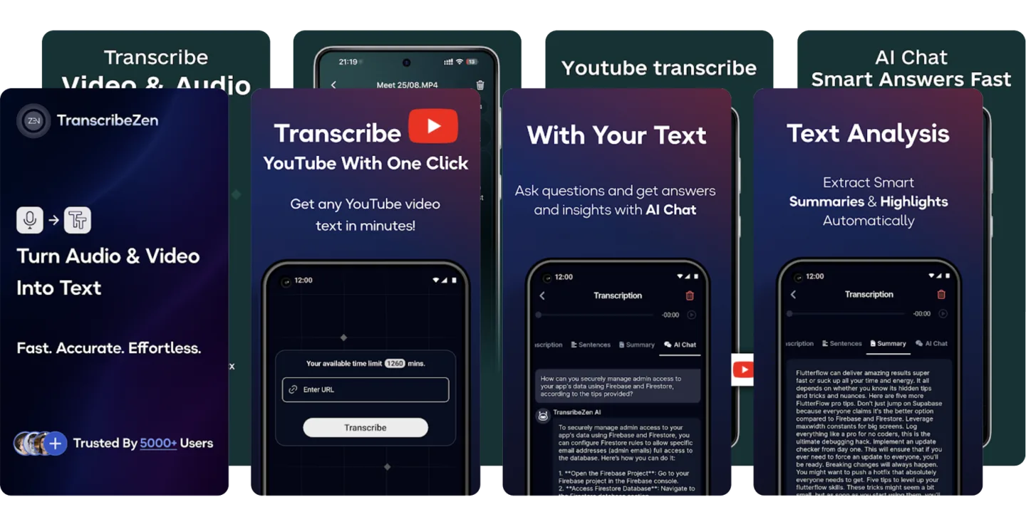 Transcribe Video & Audio Bundle (Android & iOS) app listing screenshot