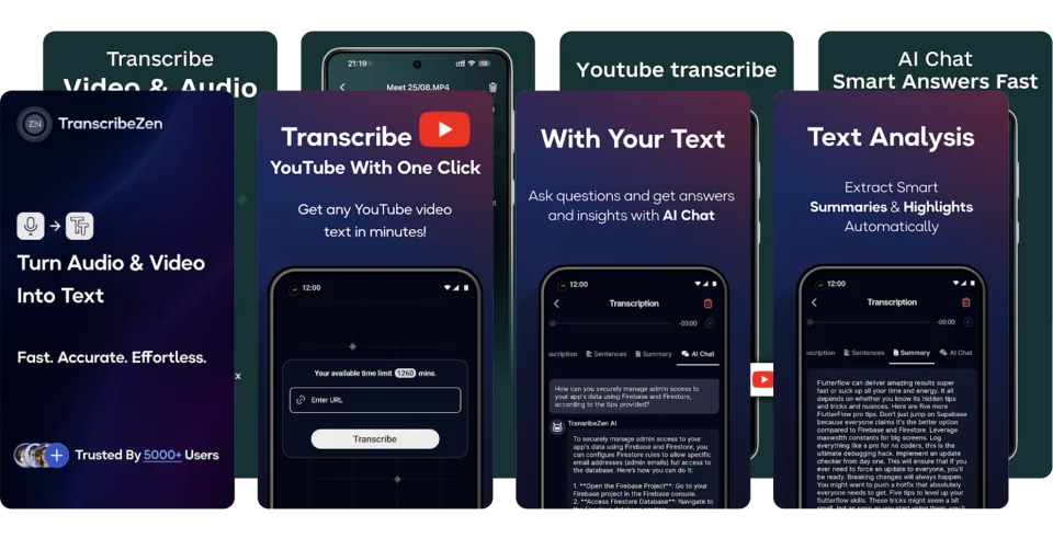Transcribe Video & Audio Bundle (Android & iOS) app listing thumbnail
