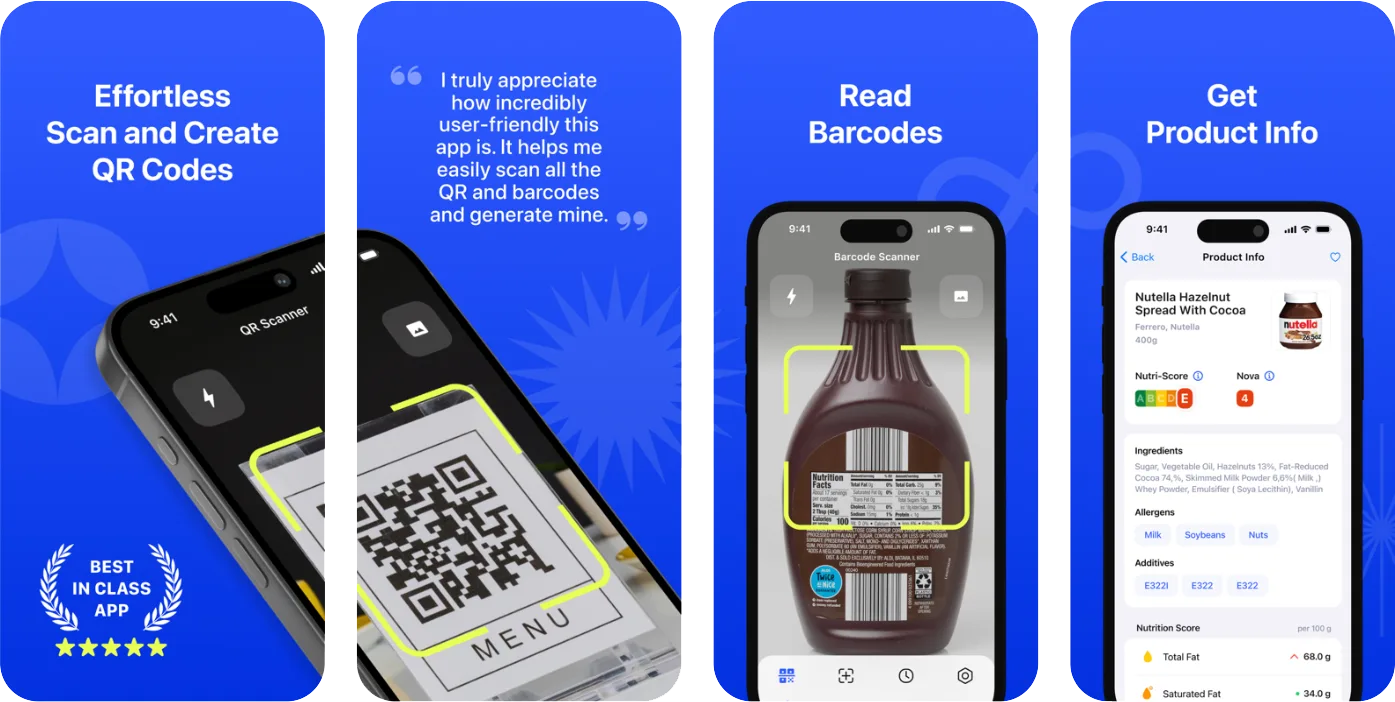 QR Code Reader • Barcode Scan (iOS) app listing screenshot