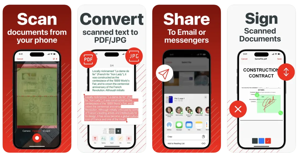 Scanner Document PDF Converter: a document scanner with OCR (iOS) app listing thumbnail