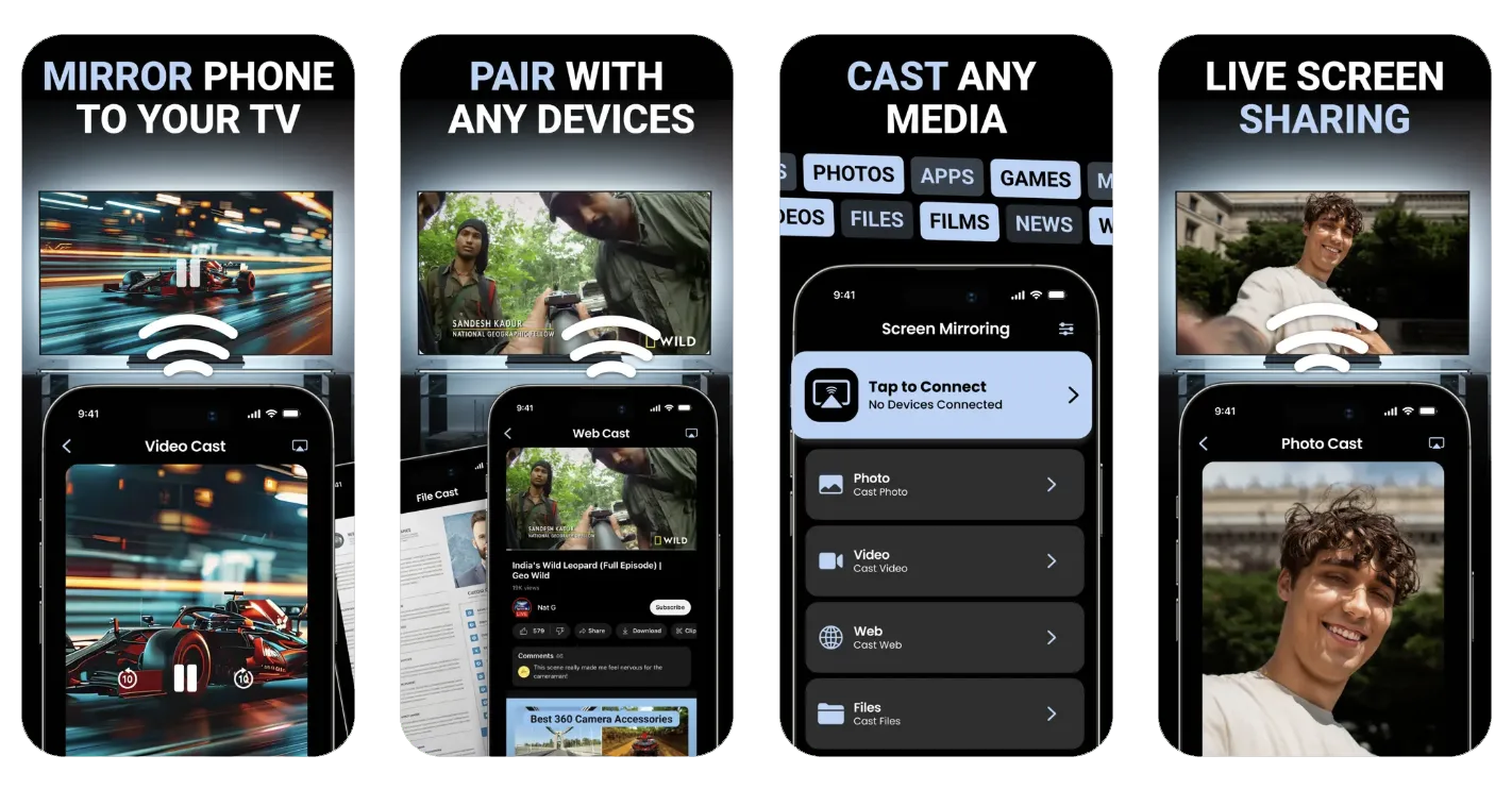 Screen Mirroring. TV Air Cast: screen casting to TV (iOS) app listing screenshot
