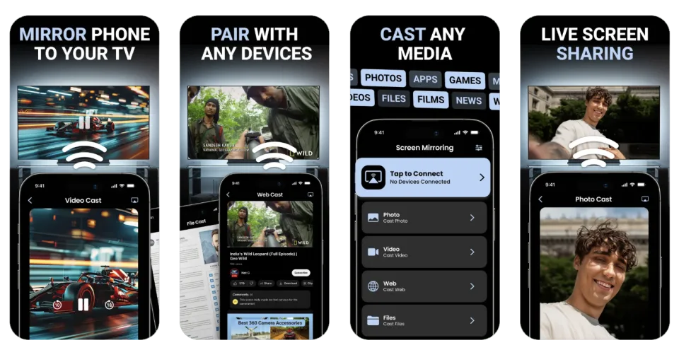 Screen Mirroring. TV Air Cast: screen casting to TV (iOS) app listing thumbnail