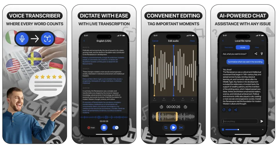 AI Note Taker: Talk Transcribe (iOS) app listing thumbnail
