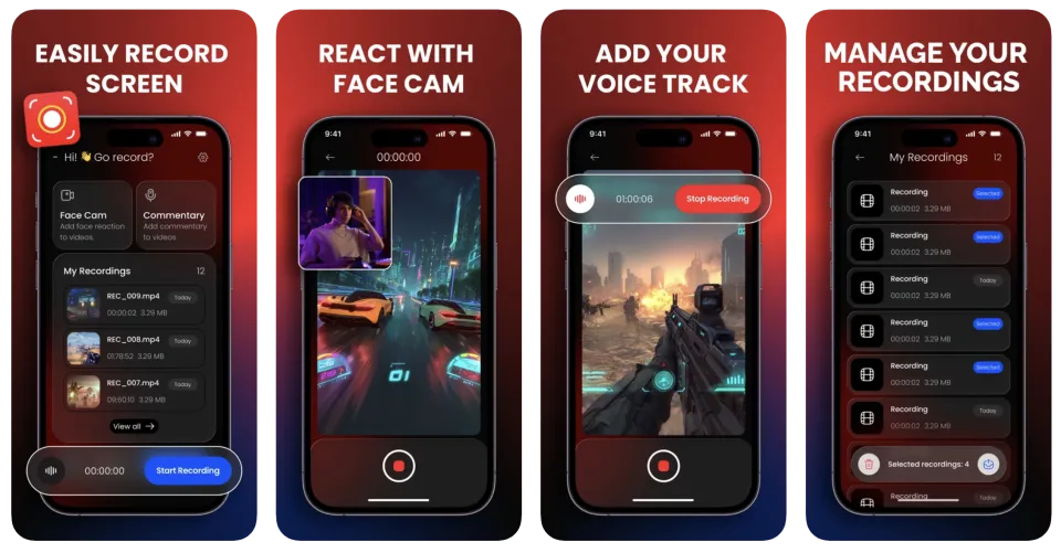 Screen Recorder: REC Cast (iOS) app listing thumbnail