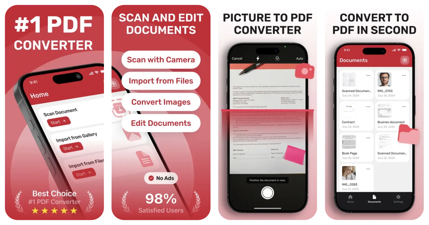 PDF Converter, Photo to PDF (iOS) app listing screenshot