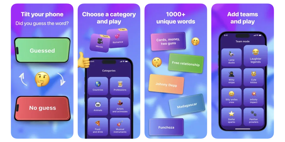 Heads up charades party guess (iOS) app listing thumbnail