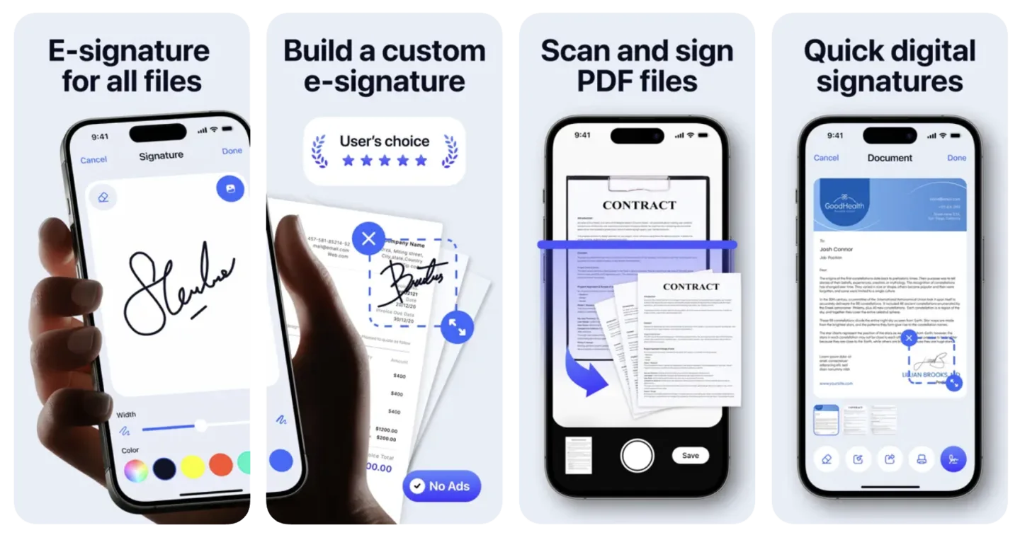 eSign: Digital & Signature App (iOS) app listing screenshot