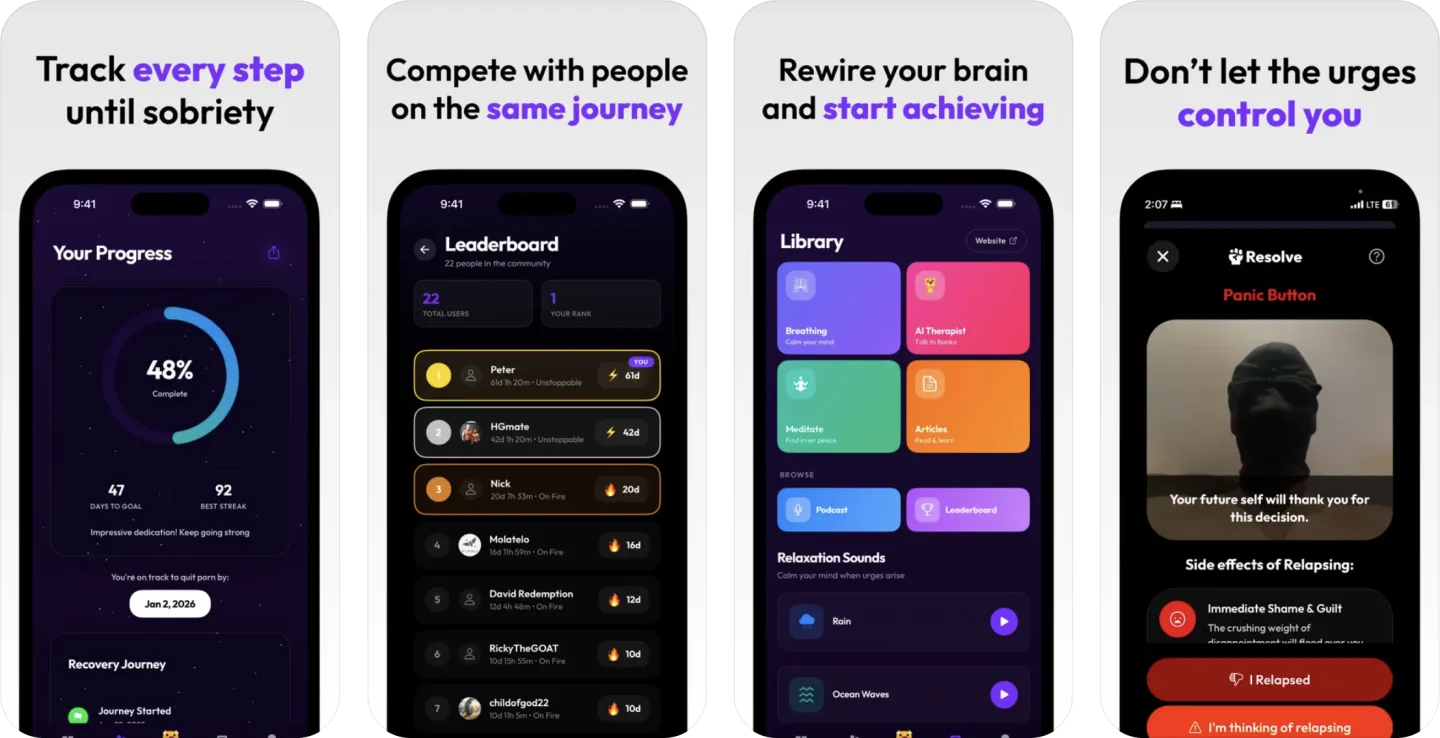 Resolve: Quit Porn Forever (iOS) app listing screenshot