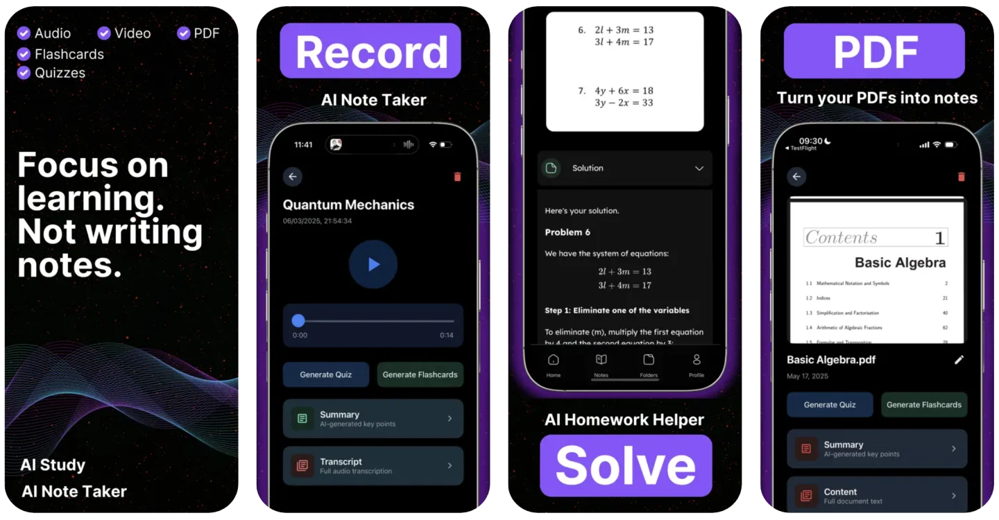 AI Study Companion: Lecha (iOS, Web) app listing screenshot