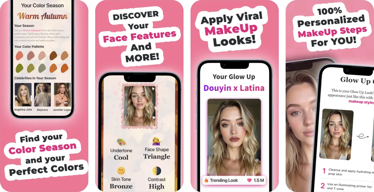 Glamour: Color Analysis Glow Up (iOS & Android) app listing screenshot