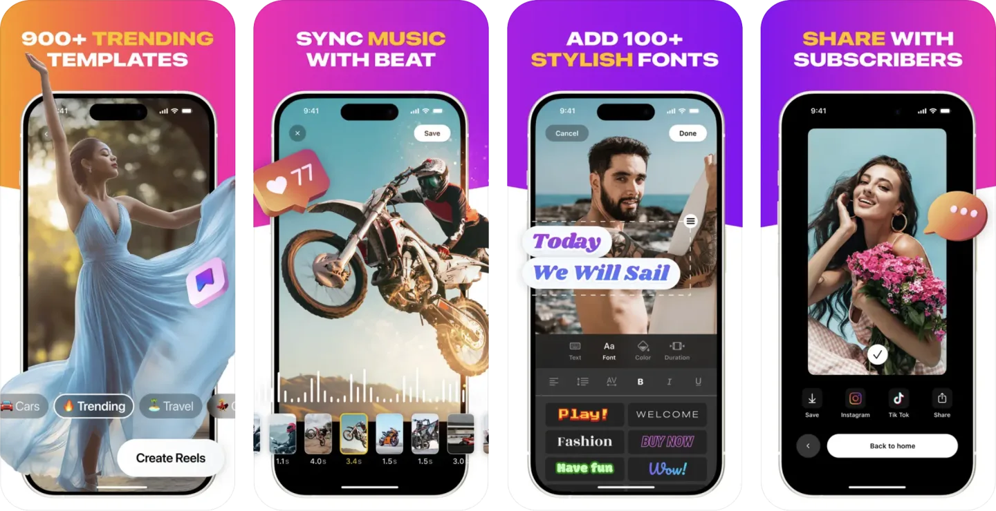 Instagram Reel maker app (iOS) app listing screenshot
