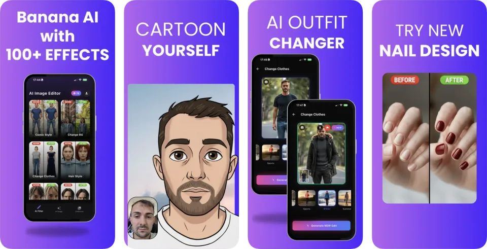 Banana AI (iOS, Android) app listing thumbnail