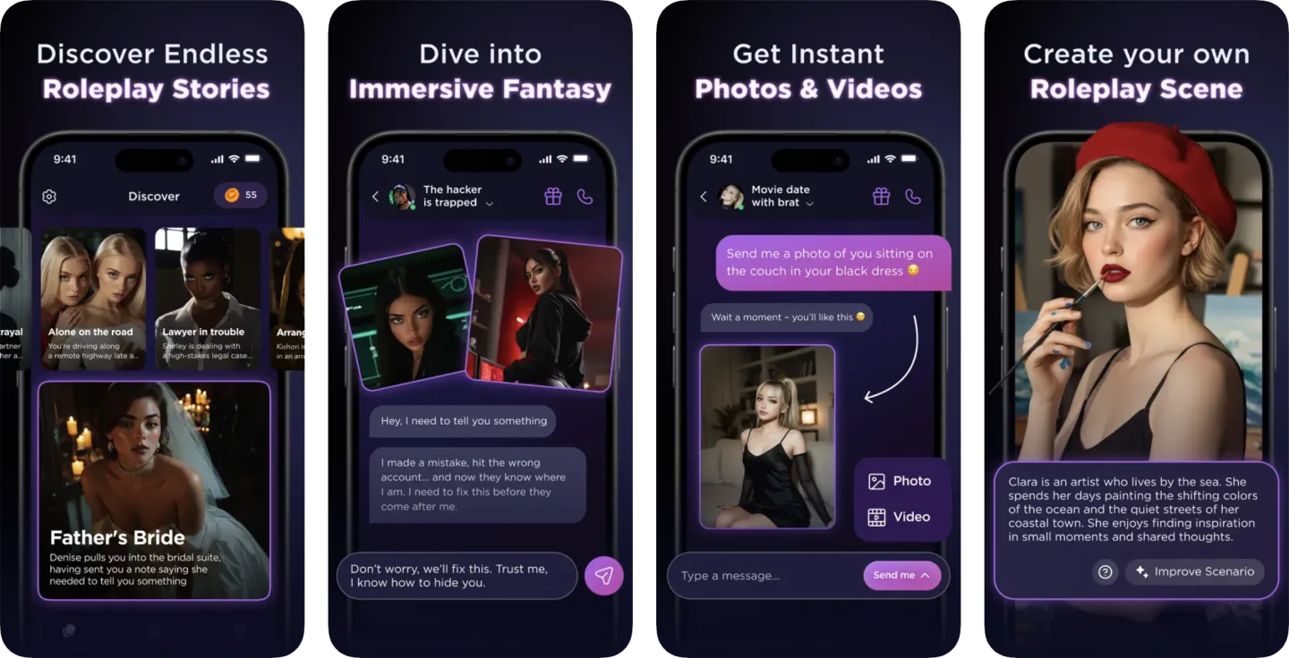 Lovevo: AI Roleplay Platform (iOS, Android) app listing screenshot