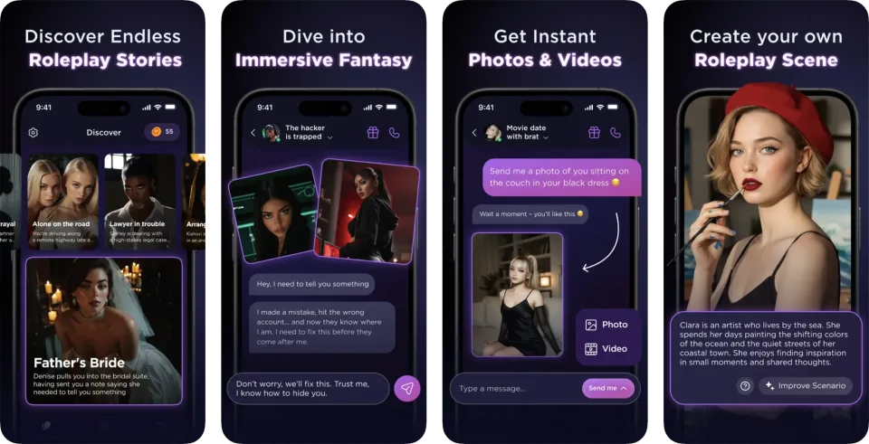 Lovevo: AI Roleplay Platform (iOS, Android) app listing thumbnail
