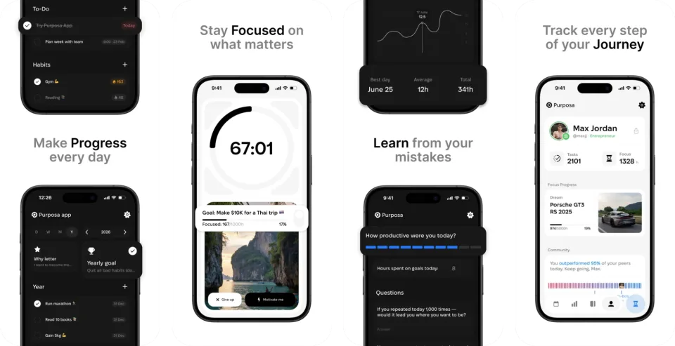 Purposa - Chase Your Dreams (iOS) app listing thumbnail