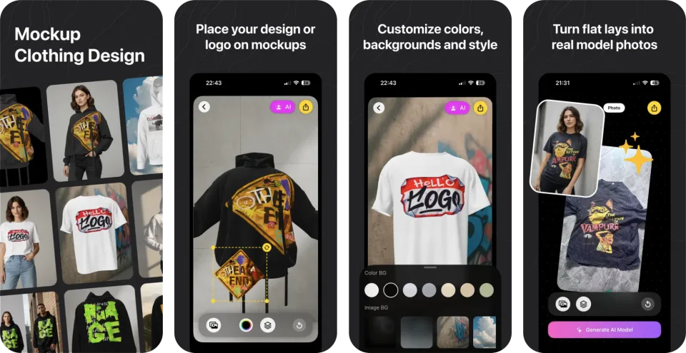 Mockup Clothing Design Tool (iOS) app listing thumbnail