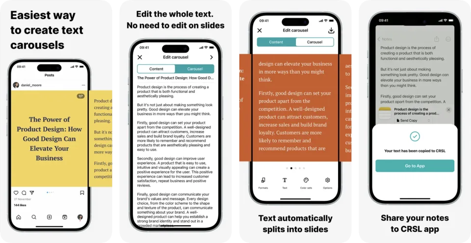 CRSL: Carousel Insta Post Maker (iOS) app listing thumbnail