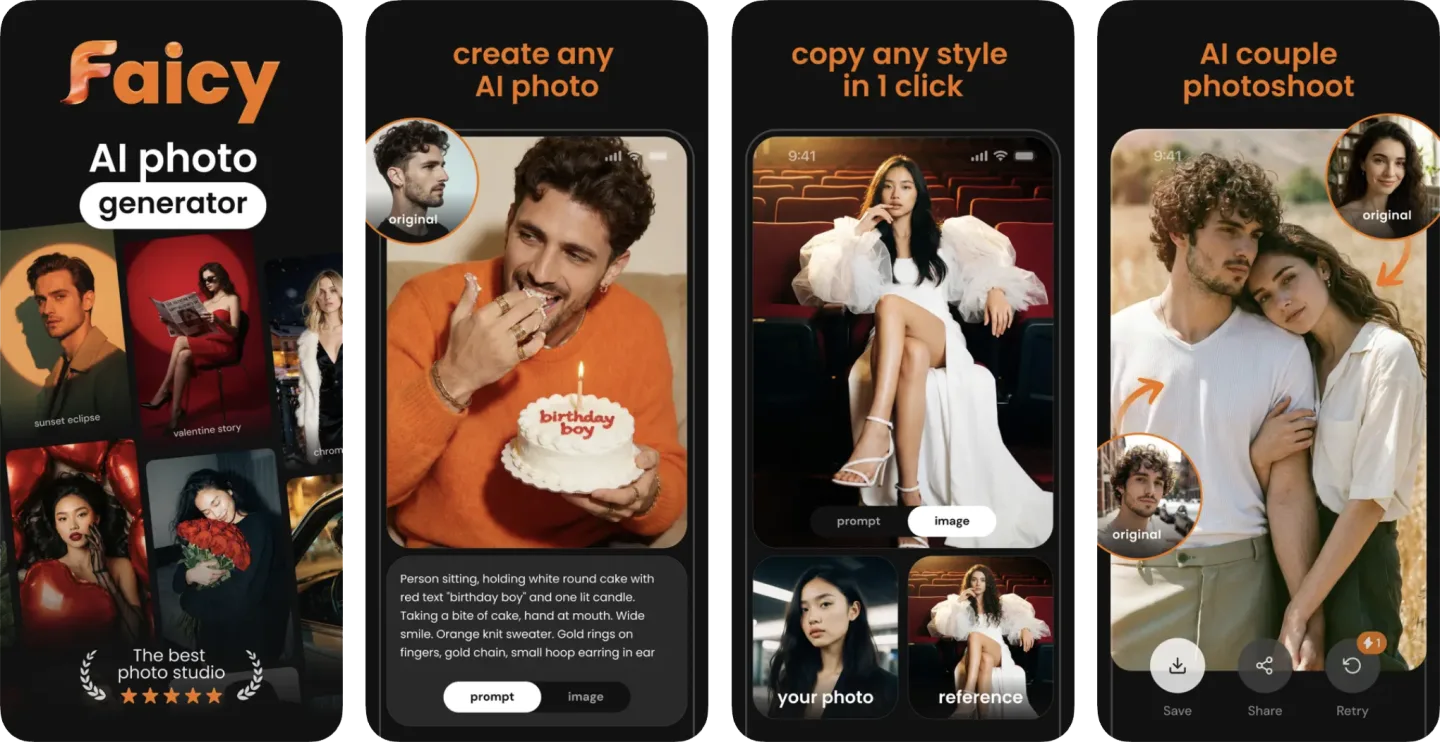 AI Photo Generator: Faicy (iOS) app listing screenshot