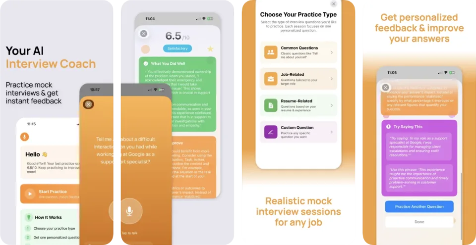 Interview Prep AI - Practice (iOS) app listing thumbnail