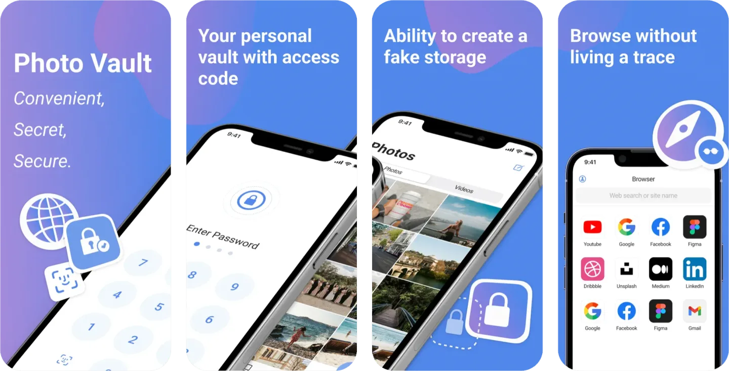 Secret Calculator, Photo Vault: an app for securely storing personal data disguised as a calculator (iOS) app listing screenshot