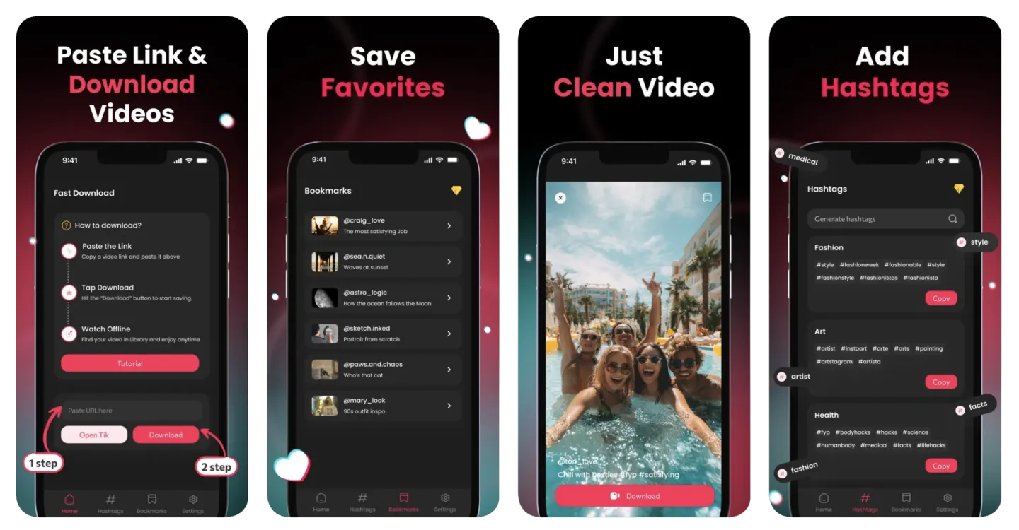 Tik Saver: Instant Save Video (iOS) app listing screenshot