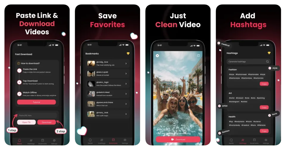 Tik Saver: Instant Save Video (iOS) app listing thumbnail