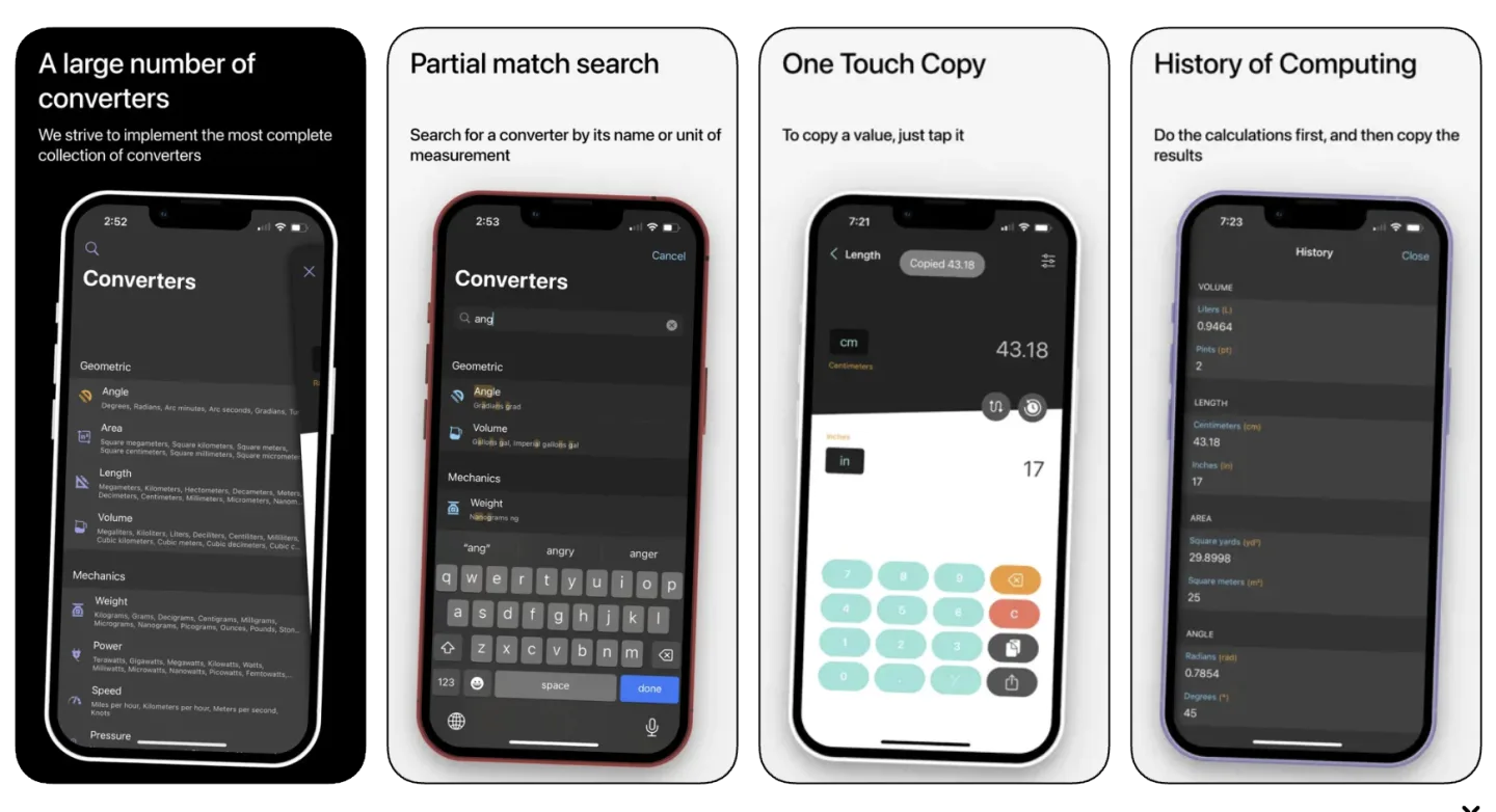 Units converter professional (iOS) app listing screenshot